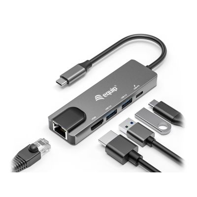 4. Equip 133489 stacja dokująca Przewodowa USB 3.2 Gen 1 (3.1 Gen 1) Type-C Szary