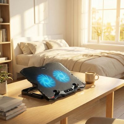 2. Podstawka Wozinsky WDCX-015 StormPad RGB chłodząca gamingowa pod laptop - czarna