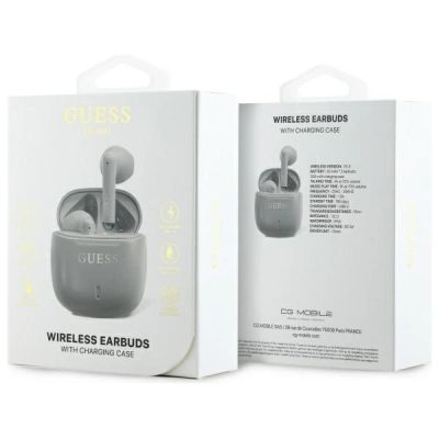 4. Guess słuchawki Bluetooth GUTWSJ14ESGE    TWS + stacja dokująca taupe Printed Classic Logo