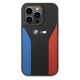 3. Etui BMW Silicone Blue&Red Stripes M Collection na iPhone 15 Pro Max - czarne