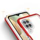 4. Clear 3in1 etui do Samsung Galaxy A22 4G żelowy pokrowiec z ramką czerwony