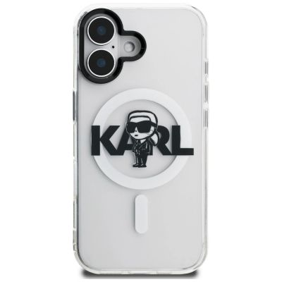 3. Etui Karl Lagerfeld IML Karl Sketch Logo MagSafe na iPhone 16 - przezroczyste