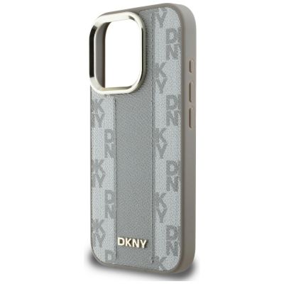 6. Etui DKNY Checkered Pattern Magsafe na iPhone 16 Pro Max - beżowe