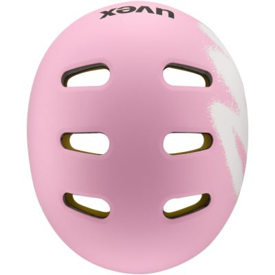 2. Kask rowerowy dziecięcy UVEX Kid 4 Style MIPS, sprawy strawberry matt