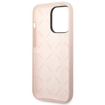 7. Etui Guess Silicone Triangle na iPhone 14 Pro - różowe