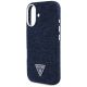 6. Etui Guess Denim Triangle Logo MagSafe na iPhone 16 - niebieskie