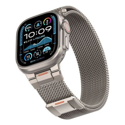 3. Bransoleta Tech-Protect Milano Vanguard na Apple Watch (44 / 45 / 46 / 49 mm) - tytanowa