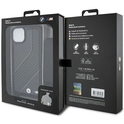 7. Etui BMW M Edition Carbon Stripe & Strap na iPhone 15 / 14 / 13 - czarne