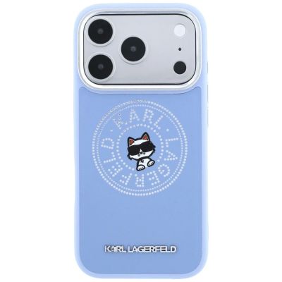 3. Etui Karl Lagerfeld Point & Choupette Sketch MagSafe na iPhone 18 Pro / 17 Pro - niebieskie