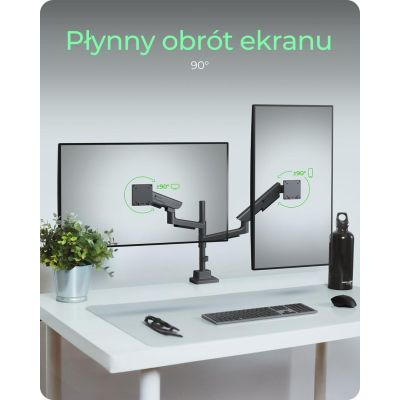 5. ICY BOX IB-MS702-T uchwyt / stojak do monitorów 144,8 cm (57") Biurko Czarny