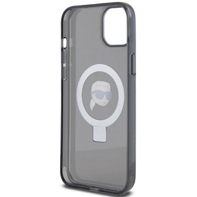 7. Etui Karl Lagerfeld Ring Stand Karl Head MagSafe do iPhone 15 - czarne