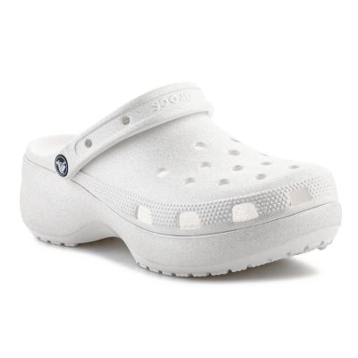 2. Crocs Classic Platform Glitter Clog W 207241-0WV Chalk