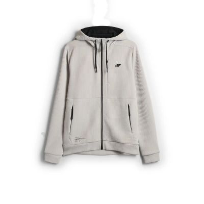 6. Bluza treningowa regular ze strukturalnej dzianiny męska 4F 4FWAW26TFSWM0891-11S