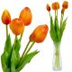 15. BUKIET 5 TULIPANÓW POMARAŃCZOWYCH 39CM JAK ŻYWYCH DEKORACJA WIOSENNA