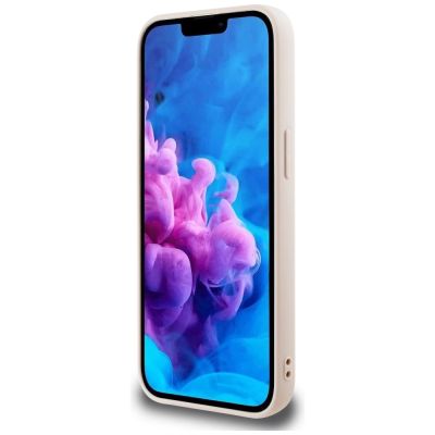 4. Etui Guess 4G Script Logo MagSafe na iPhone 16e - różowe