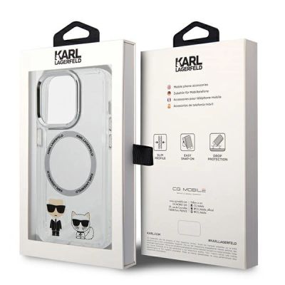 8. Etui Karl Lagerfeld Karl&Choupette Aluminium MagSafe na iPhone 14 Pro Max - przezroczyste