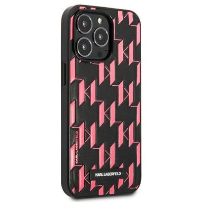 4. Etui Karl Lagerfeld Monogram Plaque na iPhone 13 Pro Max 6,7" - różowe