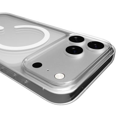 8. Etui Puro Lite Mag TPU+PC kompatybilne z MagSafe na iPhone 17 Pro Max - przezroczyste z białym pierścieniem