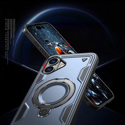 6. Etui Hybrid Armor Trendy z MagSafe na iPhone 16 - niebieskie