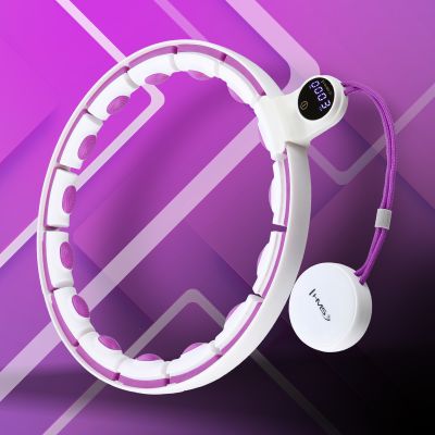 18. HHM17 HULA HOP WHITE/VIOLET Z MAGNESAMI I OBCIĄŻNIKIEM + LICZNIK HMS