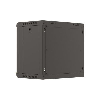 5. LANBERG SZAFA INSTALACYJNA RACK WISZĄCA 19" 9U 540X350 CZARNA DRZWI PRZESZKLONE (FLAT PACK)