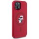 4. Etui Karl Lagerfeld Silicone Karl&Choupette Heads Ring MagSafe na iPhone 15 - czerwone