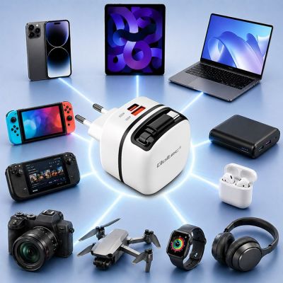 5. QOLTEC ŁADOWARKA SIECIOWA GAN 65W | USB-C PD PPS | 5-20V | 3-3.25A