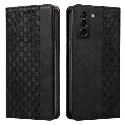 12. Magnet Strap Case etui do Samsung Galaxy S22+ (S22 Plus) pokrowiec portfel + mini smycz zawieszka czarny