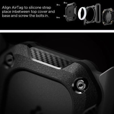 3. Etui Spigen Tough Armor Pet Collar na AirTag 1 / 2 - czarne