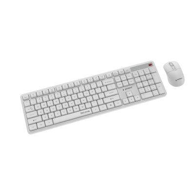 3. GEMBIRD BEZPRZEWODOWY ZESTAW KLAWIATURY + MYSZ SILENT KEY PRO BUSINESS, BIAŁY, UKŁAD US