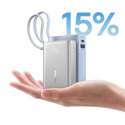9. Powerbank Baseus PicoGo 10000mAh 45W z wyświetlaczem cyfrowym z wbudowanym kablem USB-C - tytanowy
