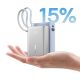 9. Powerbank Baseus PicoGo 10000mAh 45W z wyświetlaczem cyfrowym z wbudowanym kablem USB-C - tytanowy