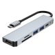 4. HUB Tech-Protect V4 6w1 USB-C - USB-A 3.0 / USB-A 2.0 / USB-C / HDMI / czytnik kart micro SD / TF / SD - szary