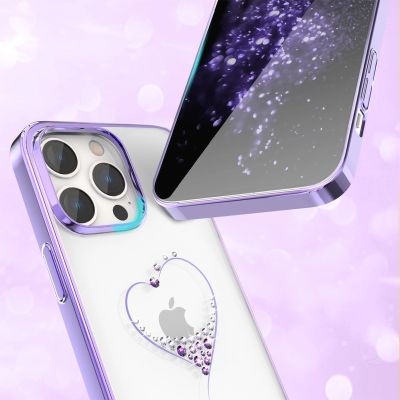 6. Etui silikonowe z kryształami Swarovski Kingxbar Wish Series do iPhone 14 Plus - fioletowe
