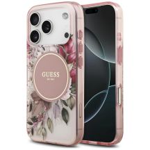 Etui Guess IML Flower & Tonal Circle MagSafe na iPhone 18 Pro Max / 17 Pro Max - różowe