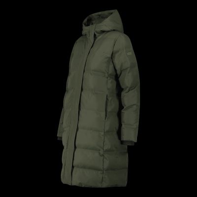 2. Płaszcz z kapturem damski CMP kurtka zimowa ocieplana wodoodporna zielona (34K0096/F905)