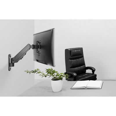 4. Uchwyt ścienny pojedynczy 1xLCD max 32" i 8kg z sprężyną gazową