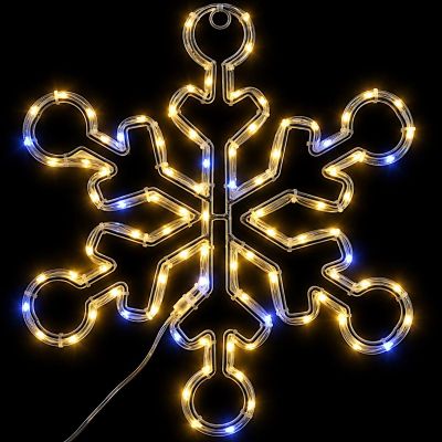 3. PŁATEK ŚNIEGU DEKORACYJNY WISZĄCY 32,5 CM 100LED TRIMER CIEPŁY BIAŁY