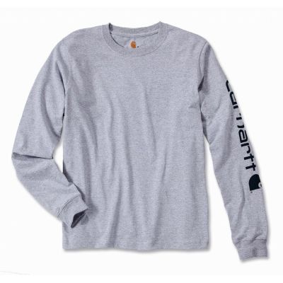 Koszulka z długim rękawem Carhartt Sleeve Logo T-Shirt L/S - heather grey, rozmiar: l