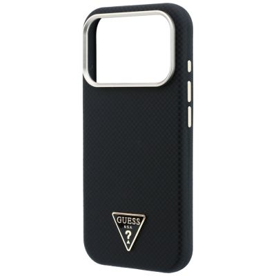 6. Etui Guess Kevlar Triangle Logo MagSafe na iPhone 18 Pro Max / 17 Pro Max - czarne