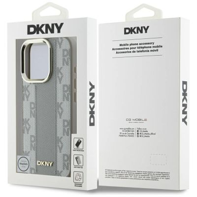 8. Etui DKNY Checkered Pattern Magsafe na iPhone 16 Pro Max - beżowe