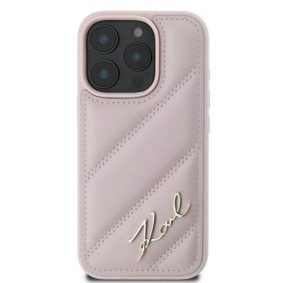 3. Etui Karl Lagerfeld Quilted Signature na iPhone 16 Pro Max - różowe