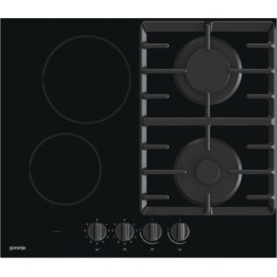 Płyta ceramiczno-gazowa GORENJE GCE691BSC 60 cm | 4 pola ceramiczne + 1 palnik gazowy | zapłon elektryczny | czarny