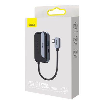 5. Uniwersalny HUB USB do tabletu / smartfona 6w1 USB-C Baseus PadJoy - ciemnoszary