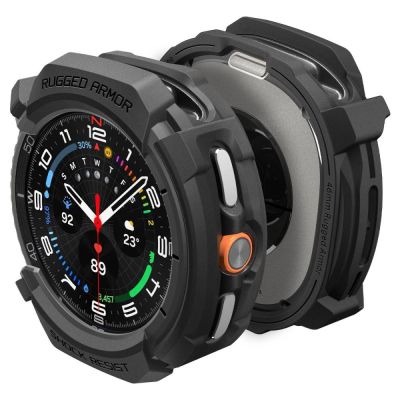 Etui Spigen Rugged Armor na Samsung Galaxy Watch 8 Classic 46 mm - czarny mat