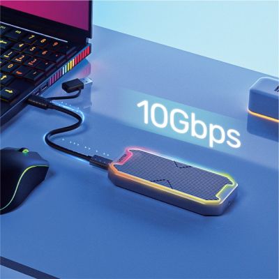 13. UNITEK OBUDOWA DYSKU USB-C M.2 SSD NVME/SATA, 10GBPS, RGB