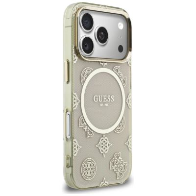 4. Etui Guess IML Peony Dot MagSafe na iPhone 17 Pro - beżowe