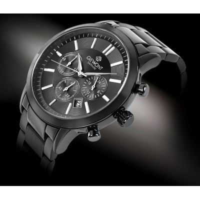 2. Zegarek Męski Giewont Chronograph Sapphire Czarny GW8510-B2
