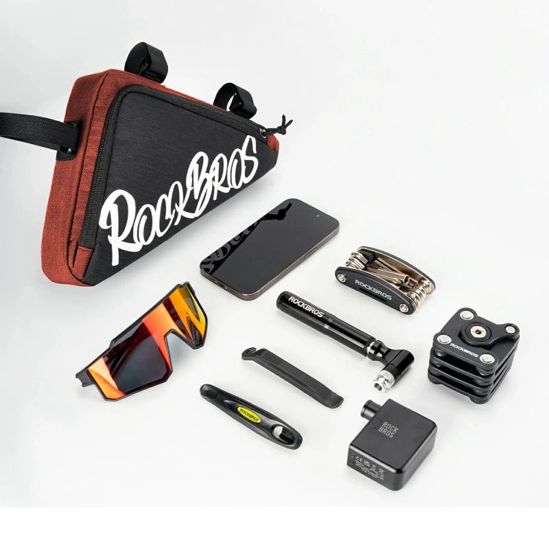 4. Torba rowerowa Rockbros G002 Flash Journey na ramę trójkątna 1.4 l - czerwona
