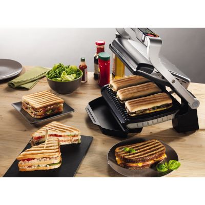 8. Grill Tefal OptiGrill GC712D34 (stołowy-zamknięty; 2000W; kolor inox)
